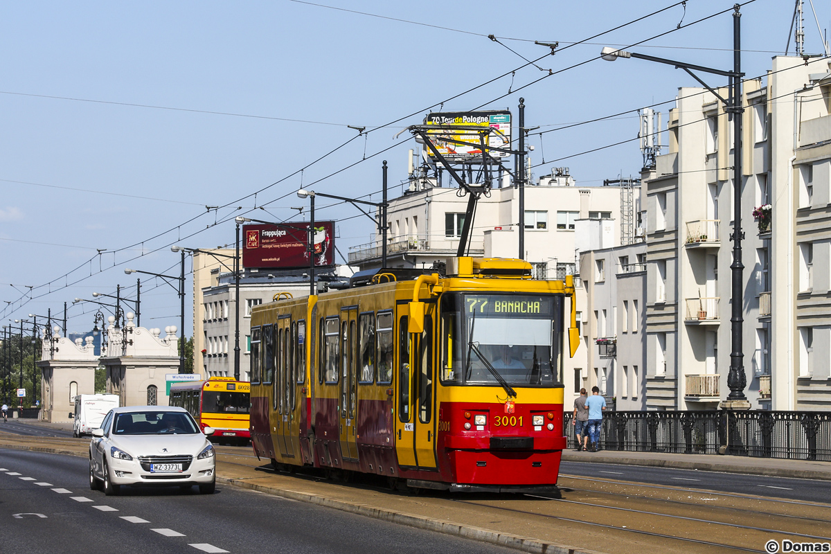 3001
Jedna z kilkudziesięciu odsłon tej linii - tutaj w związku z remontem linii średnicowej oraz zawieszeniem linii 25 kursowała na trasie z dworca Wschodniego na Banacha przez Aleje Jerozolimskie.
