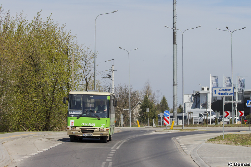 37
MaĹy Autosan podczas obsĹugi jedynej linii KMĹ, ktĂłra nie wyjeĹźdĹźa poza Ĺomianki mija bez zatrzymania przystanek Pancerz.
Słowa kluczowe: H6-20