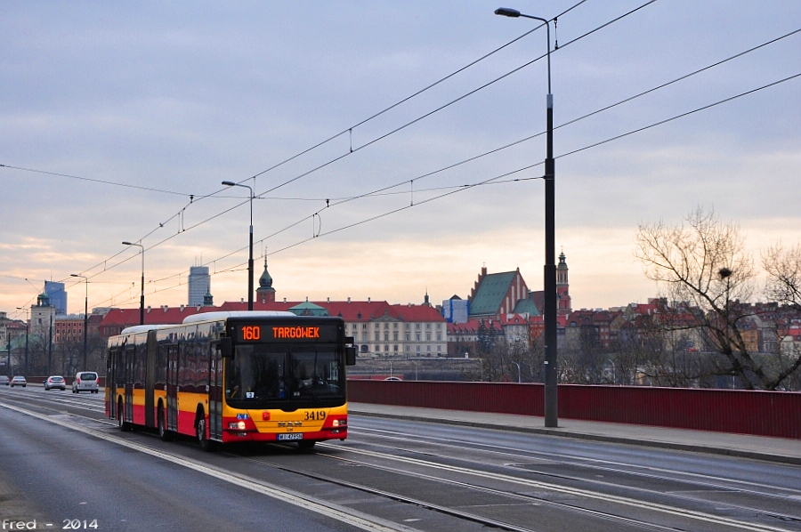 3419
MAN przemieĹciĹ siÄ na praski brzeg WisĹy.
