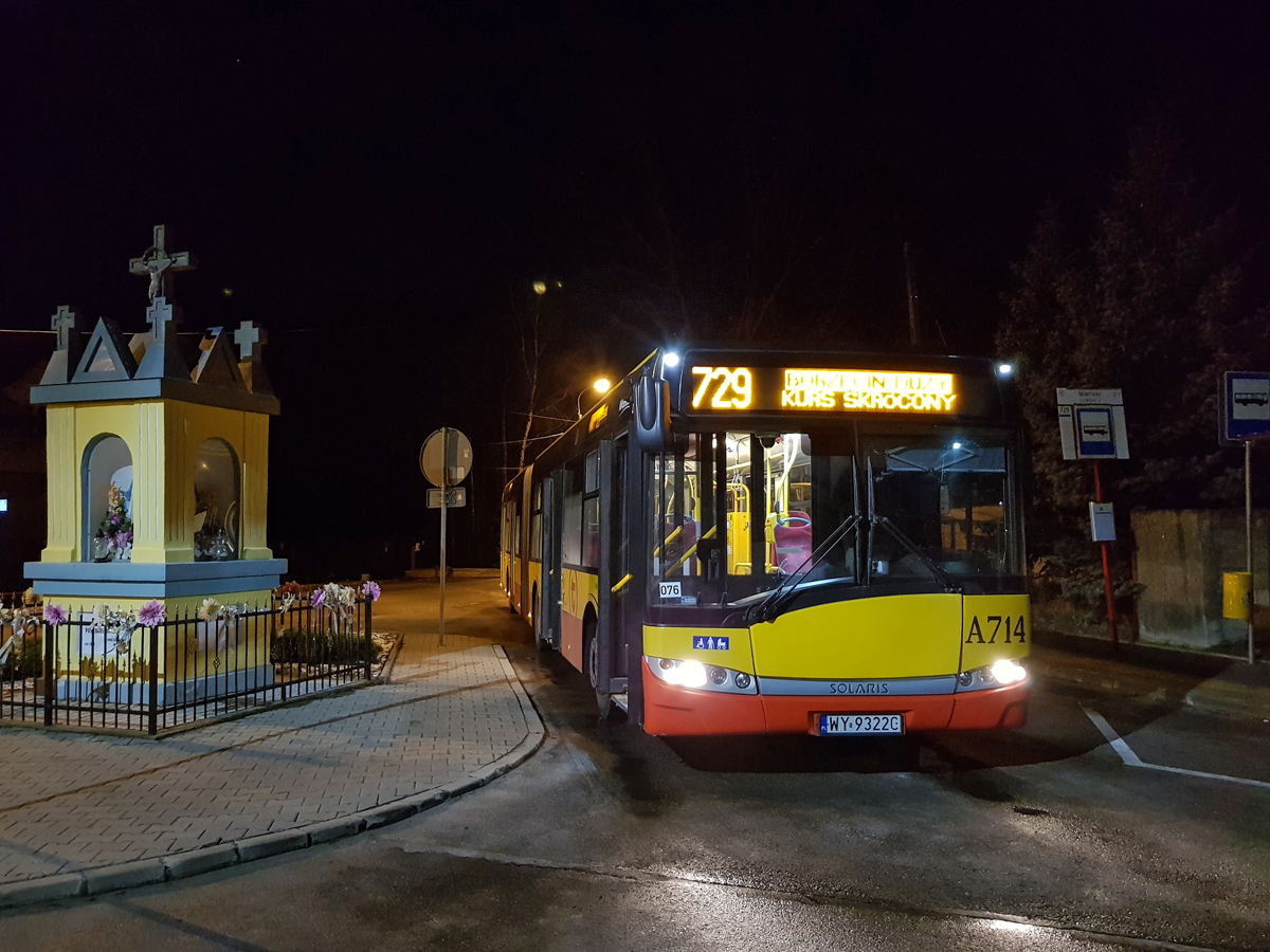 A714
Fajna to byĹa brygada.. Po 719 na koniec robiĹo siÄ ostatni kurs 729 jako pĂłĹ koĹa do Mariewa i kurs zjazdowy Mariew - BorzÄcin DuĹźy. I z BorzÄcina zjazd przez UmiastĂłw, WieruchĂłw, Bronisze.. 
