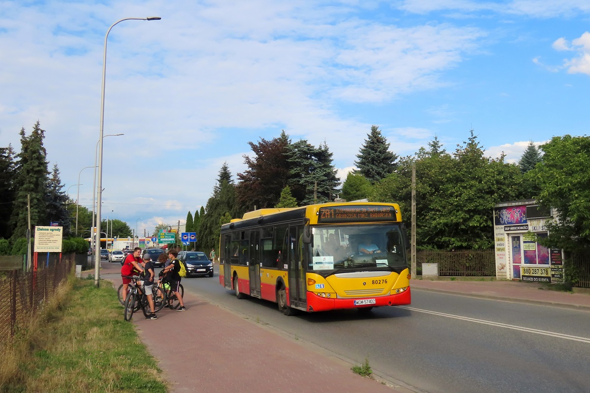 80276
Scania jedzie jako kurs 5127 linii ZKA WKD ZA1: Podkowa LeĹna GĹĂłwna (16:52)-Grodzisk Mazowiecki RadoĹska (17:28). 
