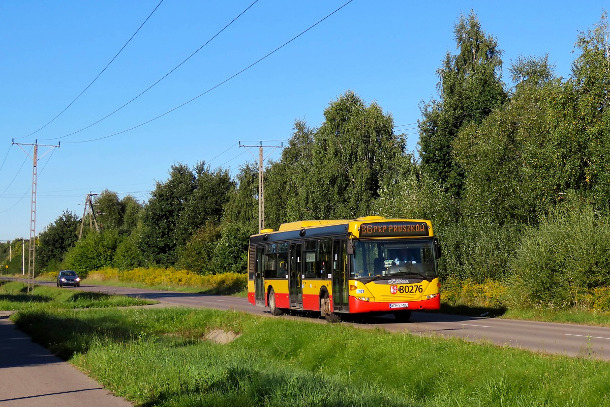 80276
Scania jedzie jako kurs linii numer B6 â BrwinĂłw Rynek (7:50)-PKP PruszkĂłw (8:11). 
WĂłz w ostatnim czasie zostaĹ delegowany z grodziskiej do pruszkowskiej zajezdni celem obsĹugi komunikacji gminnej w Brwinowie gdyĹź w Grodzisku Scanie nie sÄ obecnie planowo wykorzystywane w komunikacji miejskiej jak i powiatowej.
