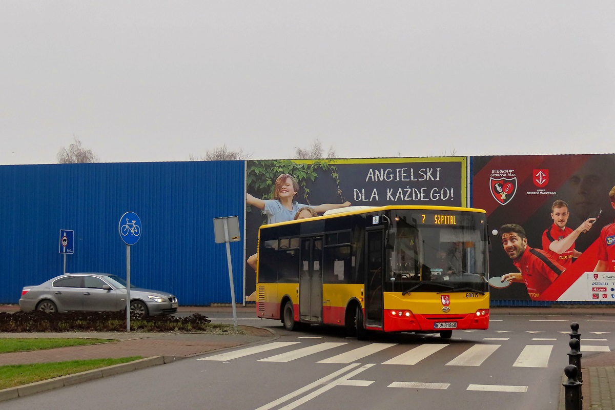 60015
ZAZ jedzie jako kurs linii numer 7 â Grodzisk Maz. Szpital (11:00)-Grodzisk Maz. Teligi (11:19)-Grodzisk Maz. Szpital (11:38). 
Od 1 stycznia 2021 r. linia numer 7 przeszĹa pod wĹadanie Powiatu zmieniajÄc numer na 17 i trasÄ - oprĂłcz obsĹugi dotychczasowej trasy linii numer 7, obsĹuguje ona nowo uruchomione przystanki wzdĹuĹź ul. OkrÄĹźnej oraz zahacza o MilanĂłwek. 
