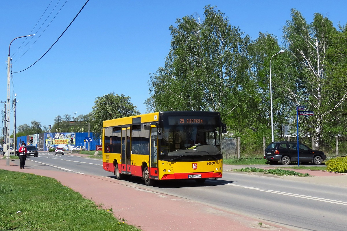 60008
MAZ jedzie jako kurs linii numer 29 â Grodzisk Maz. Szpital (12:29)-SiestrzeĹ Grodziska (13:20). 
