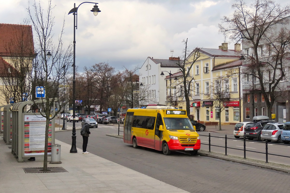 101 (22028)
Sprinter przyjechaĹ z zajezdni na przystanek âGrodzisk Maz. Dw. PKP 01â by rozpoczÄÄ obsĹugÄ kursu 307 linii numer 21: Grodzisk Maz. Dw. PKP (14:20)-WĹadkĂłw PÄtla (14:50). 
