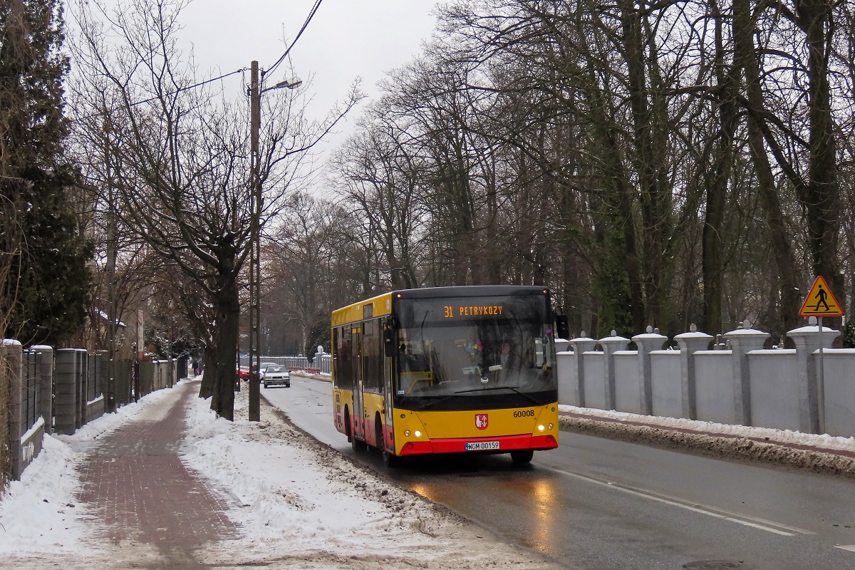 60008
MAZ jedzie jako kurs linii numer 31 â Grodzisk Maz. Dw. PKP (12:30)-Petrykozy Trakt KrĂłlewski (13:33). 
Słowa kluczowe: zima