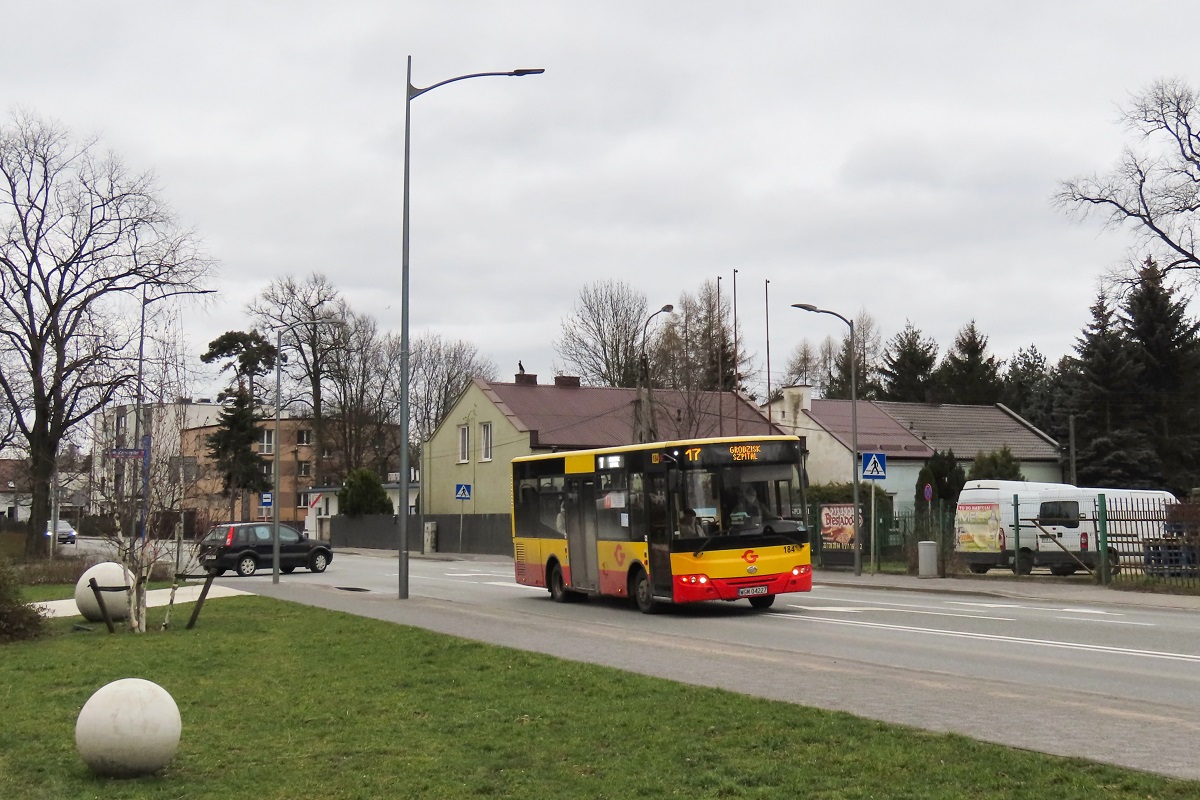 184 (60027)
ZAZ jedzie jako kurs 404 linii numer 17: BrwinĂłw Rynek (9:10)-Grodzisk Maz. Szpital (9:53). 
