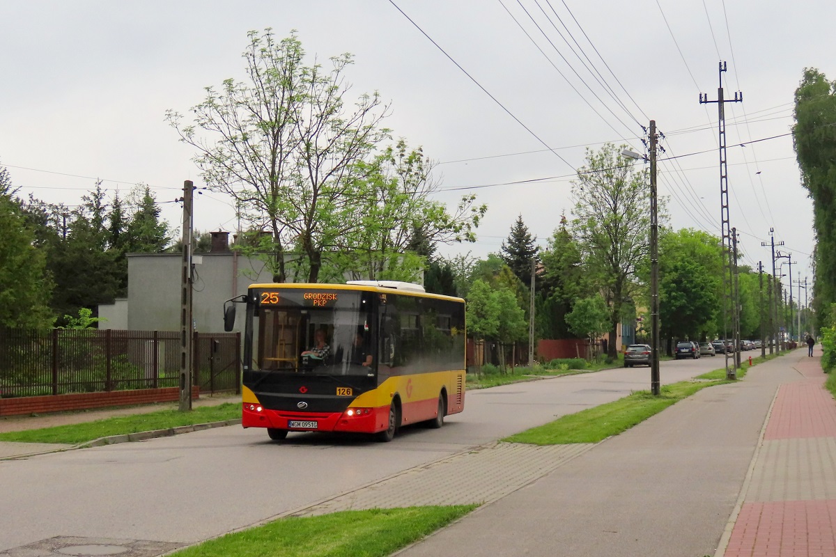 126 (80424)
ZAZ jedzie jako kurs 110 linii numer 25: Grodzisk Maz. Dw. PKP (14:35)-BoĹźa Wola SzkoĹa (15:30)-Grodzisk Maz. Dw. PKP (16:20). Pozdrowienia dla Kierowcy! 
