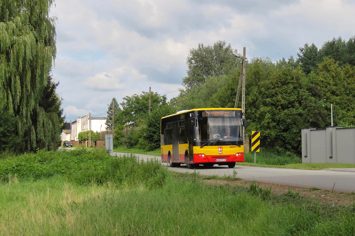 60011
ZAZ jedzie jako kurs linii numer 23 â SiestrzeĹ Grodziska (14:35)-Grodzisk Maz. Dw. PKP (15:10). 
Objazd spowodowany przebudowÄ al. Marylskiego w KsiÄĹźenicach.
Słowa kluczowe: objazd