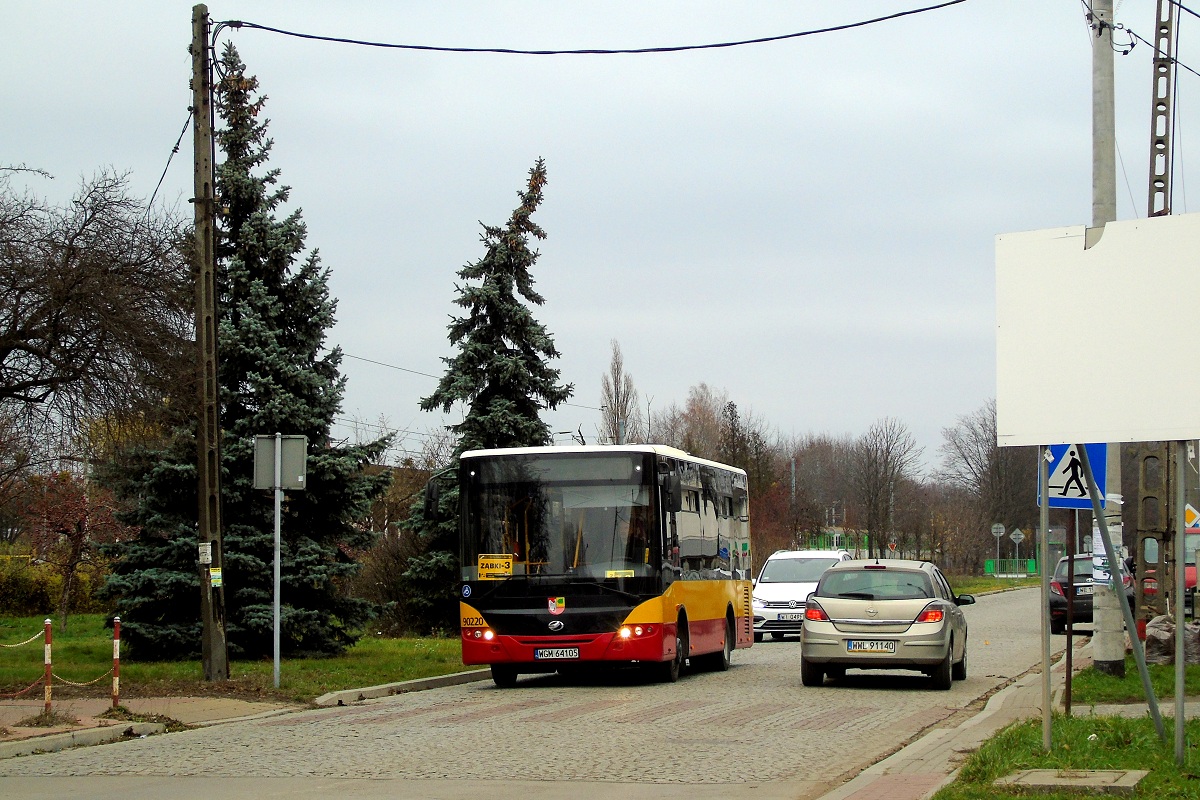 90220
ZAZ wykonuje kurs linii Z-3 w relacji CH Marki (8:55)-CH Marki (9:42) p. ZÄbki Maczka (9:16). 
ChoÄ wĂłz zostaĹ zakupiony w tym roku do obsĹugi komunikacji miejskiej w Grodzisku, to zdÄĹźyĹ juĹź zostaÄ zaoferowany przez PKS w przetargach ogĹoszonych przez miasta BrwinĂłw i ZÄbki oraz Powiat MiĹski. Ostatecznie wĂłz trafiĹ na nowy kontrakt do ZÄbek. Przy okazji zmiany zajezdni z Centrali w Grodzisku na KlementowickÄ w Warszawie wĂłz dostaĹ mniejsze numery taborowe. 
