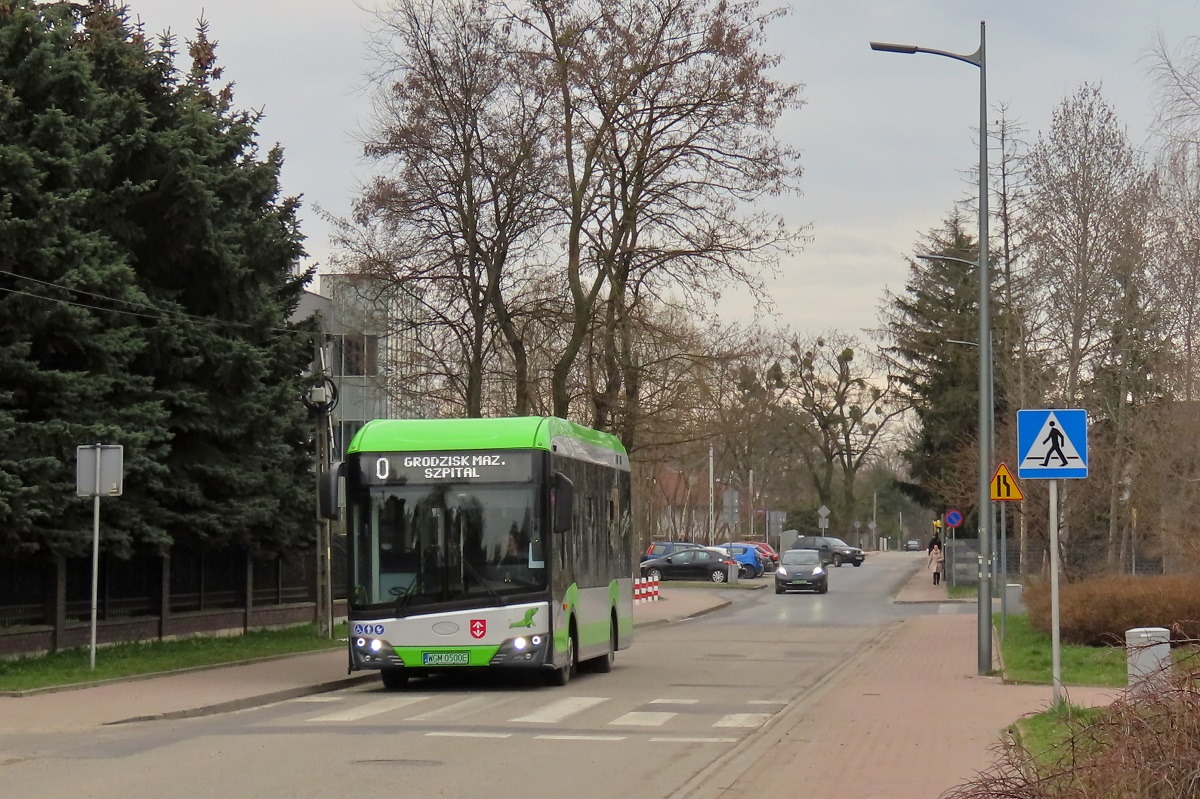 WGM 0500E
Solaris jedzie jako kurs linii numer 0: Grodzisk Maz. Traugutta PKP (7:40)-Grodzisk Maz. Dw. PKP (8:28). Pozdrowienia dla Kierowcy! 

