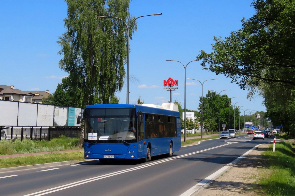 WL 8170P
MAZ jedzie jako kurs 5109 linii ZKA WKD ZA1: Podkowa LeĹna GĹĂłwna (13:06)-Grodzisk Mazowiecki RadoĹska (13:44). Pozdrowienia dla Kierowcy! 
Słowa kluczowe: ZaWKD Objazd