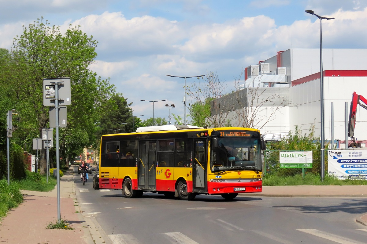 414 [ex. A289]
SanCity jedzie jako kurs â118/220â linii numer 31 â Grodzisk Maz. Dw. PKP (12:45)-Petrykozy Trakt KrĂłlewski (13:53)-Grodzisk Maz. Dw. PKP (14:44).
