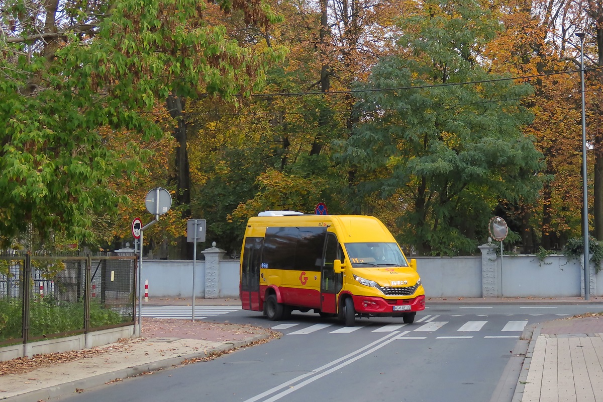 413
Iveco jedzie jako kurs â121/223â linii numer 31 â Grodzisk Maz. Dw. PKP (14:15)-Petrykozy Trakt KrĂłlewski (15:23)-Grodzisk Maz. Dw. PKP (16:14). 
