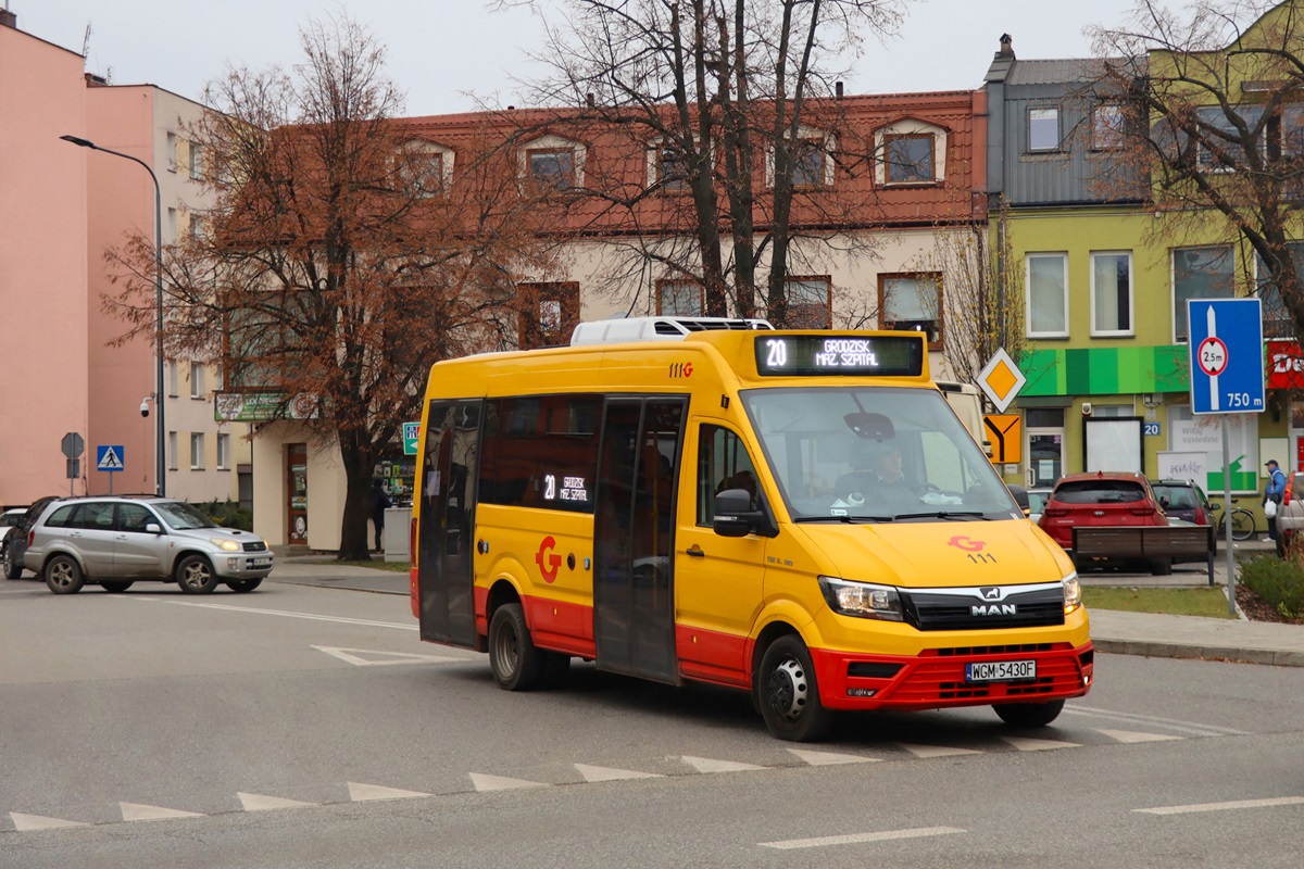 111 (21075)
MAN jedzie jako kurs linii numer 20: Kaski DwĂłr (12:42)-Grodzisk Maz. Szpital (13:27). Pozdrowienia dla Kierowcy! 
