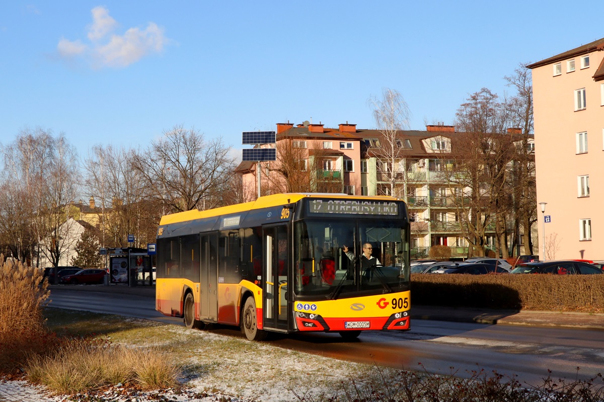 905 (24085)
Solaris jedzie jako kurs linii numer 17: Grodzisk Maz. Szpital (12:45)-OtrÄbusy WKD (13:34). Pozdrowienia dla Kierowcy! 
