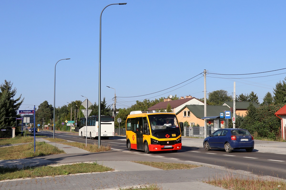 171 (20121)
Karsan jedzie jako kurs 113 linii numer 28: Grodzisk Maz. Dw. PKP (15:05)-Czarny Las Platanowa (15:30)-Grodzisk Maz. Dw. PKP (16:01). 
