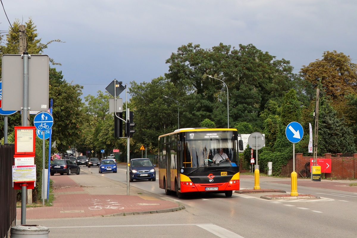 405 (80406)
ZAZ jedzie jako kurs linii numer 17: OtrÄbusy WKD (15:17)-Grodzisk Maz. Szpital (16:20).
W zwiÄzku z 67 MiÄdzynarodowym WyĹcigiem Kolarskim "DookoĹa Mazowsza", w dniu 25 lipca 2024 r. w godzinach 9:00-19:00 r. liniÄ skierowano objazdem w Grodzisku ul. Sienkiewicza, ĹťyrardowskÄ, CheĹmoĹskiego, SadowÄ i DalekÄ.
Słowa kluczowe: objazd