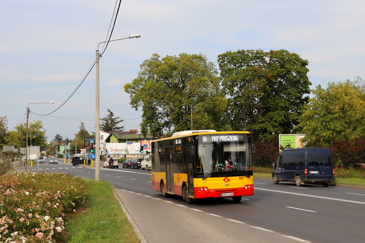 181 (70008)
ZAZ jedzie jako kurs linii numer 60: PKP Pruszków (17:10)-Walendów (17:53). 
