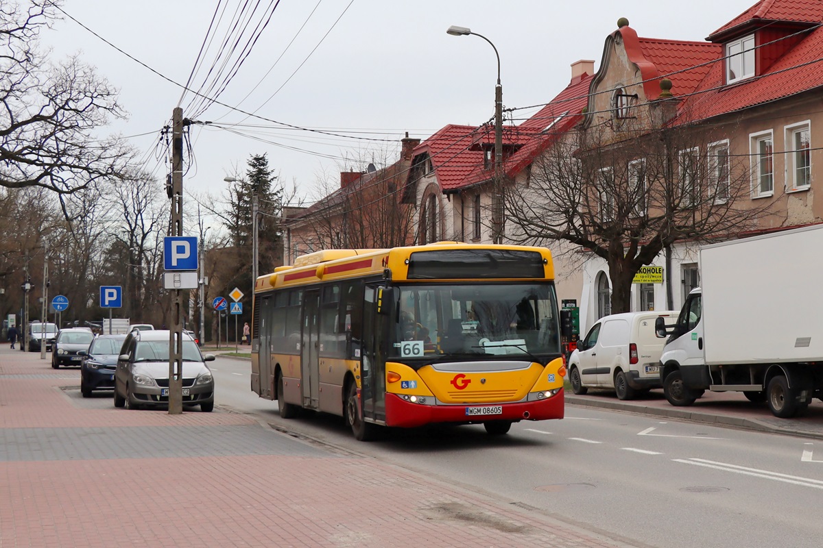 70245
Scania jedzie jako kurs linii numer 66: PKP PruszkĂłw (10:55)-BrwinĂłw ZespĂłĹ SzkĂłĹ OgĂłlnoksztaĹcÄcych (11:25). 
