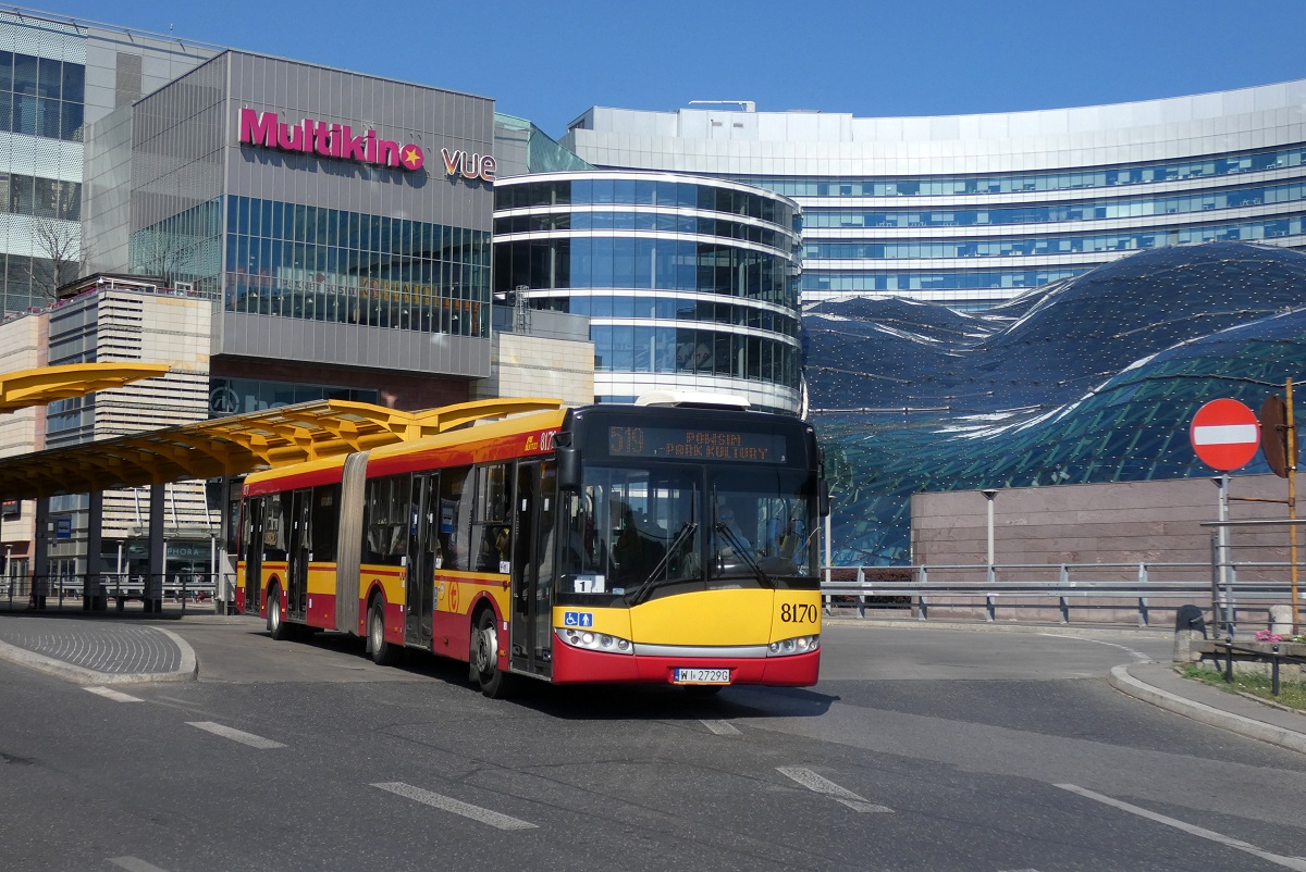 8170
Solaris wyruszyĹ z przystanku poczÄtkowego jadÄc w obsĹudze kursu linii 519 w relacji Dw. Centralny (9:48)-Powsin Park Kultury (10:29). 
