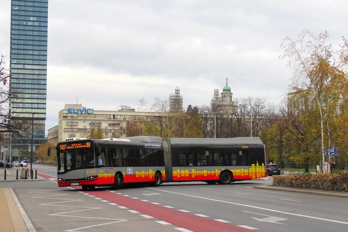8399
Solaris jedzie jako kurs linii numer 507 â Dw. Centralny (12:10)-GocĹaw (12:36). 
