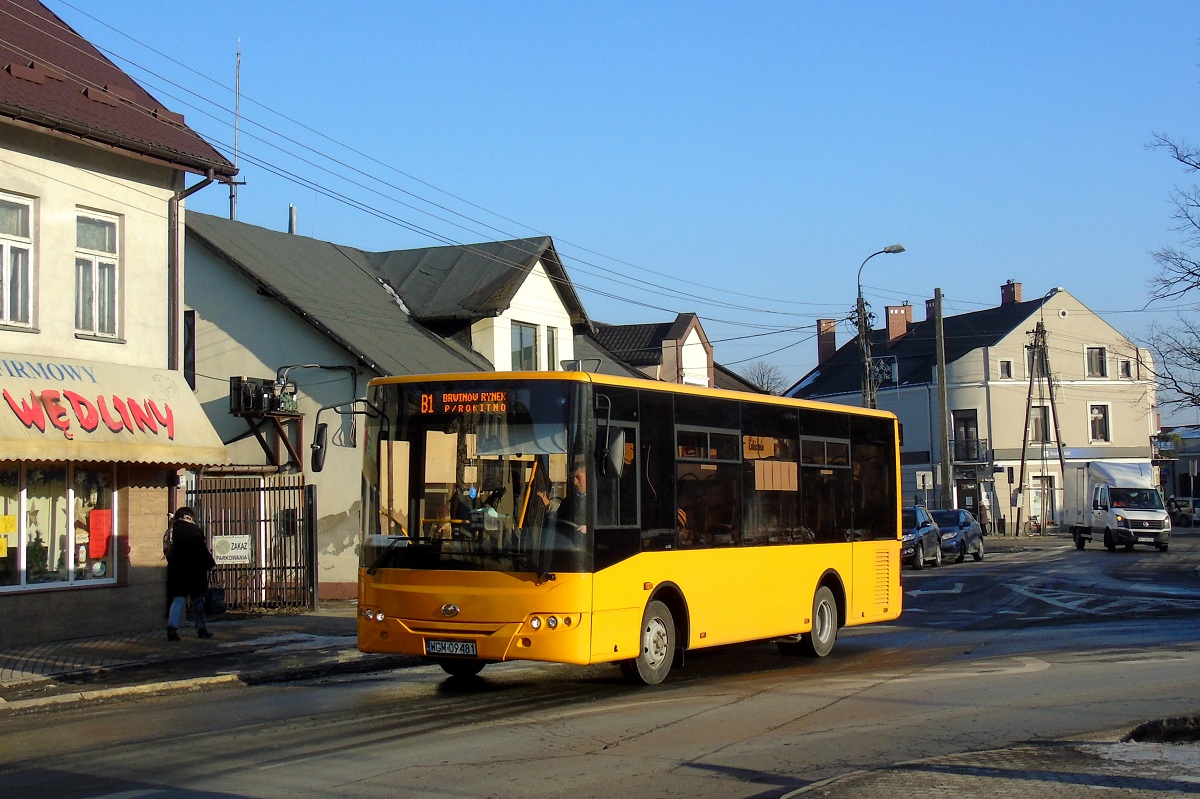 60033
ZAZ jedzie w obsĹudze kursu "2108" linii numer B1 w relacji BrwinĂłw Rynek (13:48)-BrwinĂłw Rynek (14:26) p. Rokitno MajÄtek (14:04). 
