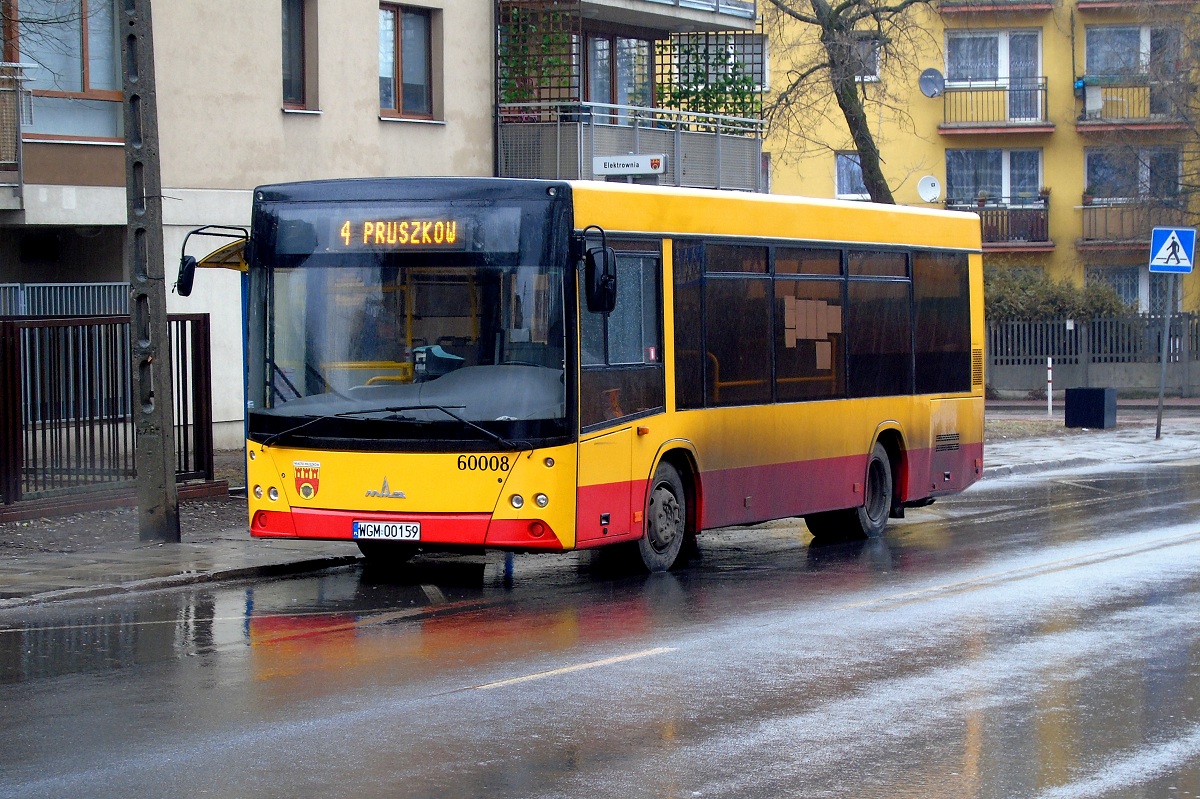 60008
MAZ oczekuje na wykonanie kursu linii numer 4 w relacji PruszkĂłw WaryĹskiego Elektrownia (12:30)-PruszkĂłw Os. Staszica (12:54). 
