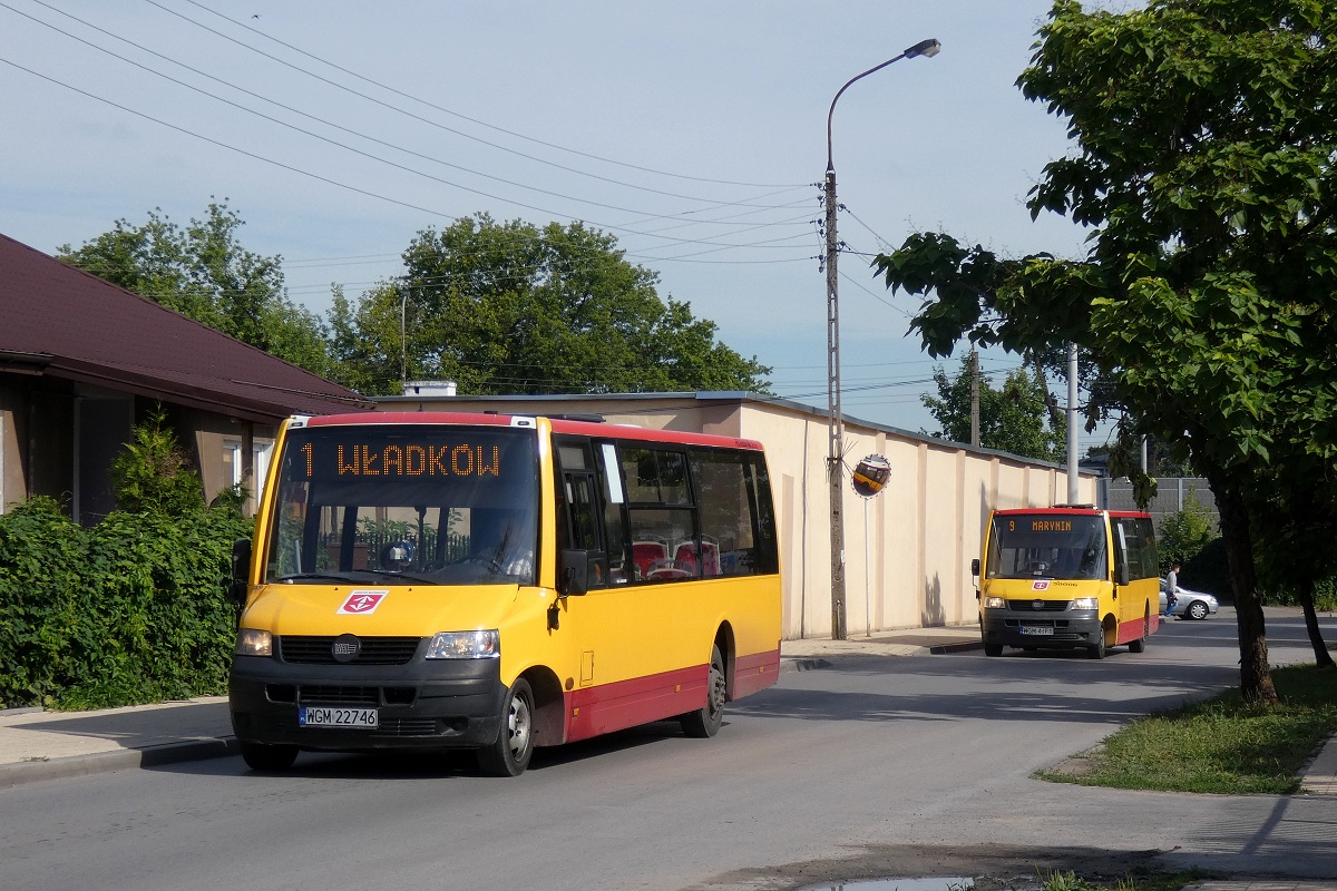 70018
ProCity jedzie w obsĹudze kursu "5039" linii numer 1 w relacji Grodzisk Maz. Dw. PKP (8:45)-WĹadkĂłw PÄtla (9:02). Za nim jedzie kolejne ProCity o numerze 50006 w obsĹudze kursu "5304" linii numer 9 w relacji Grodzisk Maz. Szpital (8:30)-Marynin Dzwonkowa (9:17). 
