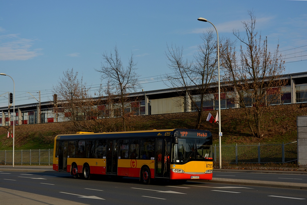 8725
Do specjalnej linii MPP oddelegowane na staĹe zostaĹy Solarisy Urbino 15 o numerach 8725 i 8760. Autobusy majÄ wymontowane kasowniki, a siedzenia pokryte dermÄ ze wzglÄdu na to, iĹź jeĹźdĹźÄ nimi gĹĂłwnie osoby bezdomne wiÄc konserwacja jest duĹźo prostsza. Linia ma jednÄ brygadÄ, a odjazdy z Metra Stadion Narodowy odbywajÄ siÄ o godzinach: 7:00, 9:00 i 11:00, zaĹ nastÄpne o 17:00 i 19:00. O 21:00 autobus jedzie jeszcze na Siekierki, gdzie dowozi chÄtnych do noclegowni. KĂłĹko na linii trwa okoĹo 90 minut.
Słowa kluczowe: SU15
