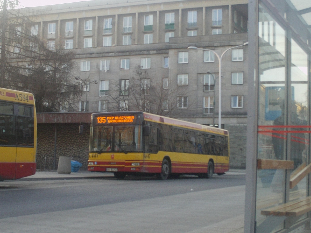 A447
Stara szychta na Placu Hallera: ITS Michalczewski z MAN'em na 135 i Grodzio z OmniCity na 212. Piękne czasy, nim zaczęto na poważnie myśleć o elektryfikacji linii autobusowych.
Słowa kluczowe: NL223 CN280UB 135 212 Plac_Hallera 2013